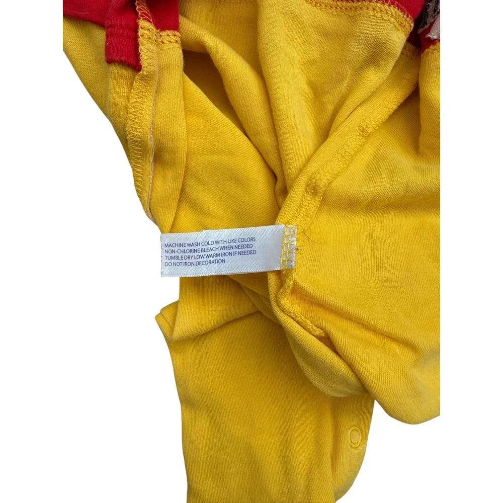 Disney Winnie the Pooh Red Yellow Footed Sleeper Snap Front Kids 02252013